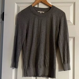 Gray 3/4 length sleeve light weight sweater